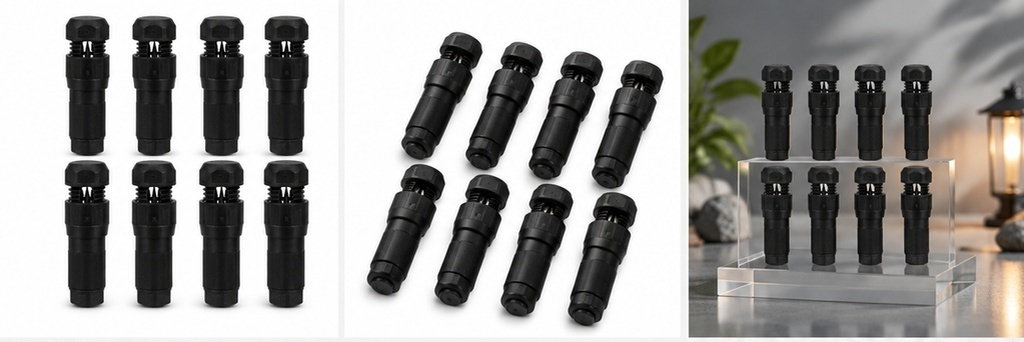 Outdoor Lighting And Landscape - 8個入り、防水仕様の屋外用低電圧ワイヤーコネクター。12～20ゲージの電線に対応し、絶縁体を貫通して接続可能。庭の照明や通路の照明に最適。