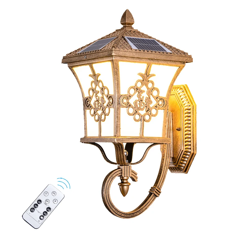 Outdoor Lighting Waterproof - 屋外用、ヨーロッパ風デザインの太陽光発電式照明。玄関、壁、庭、別荘、防水仕様の中庭や街灯として使用可能。