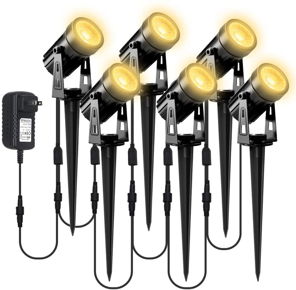 Outdoor Lighting Uk - 3000 18K 屋外スポットライト庭の風景装飾 EU/米国プラグ投光器防水経路庭芝生ランプ 110V 220V