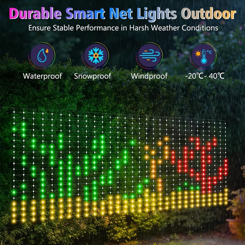 クリスマス用ネットライトセット。Bluetoothアプリで操 - Outdoor Lighting Waterproof のレビューと価格