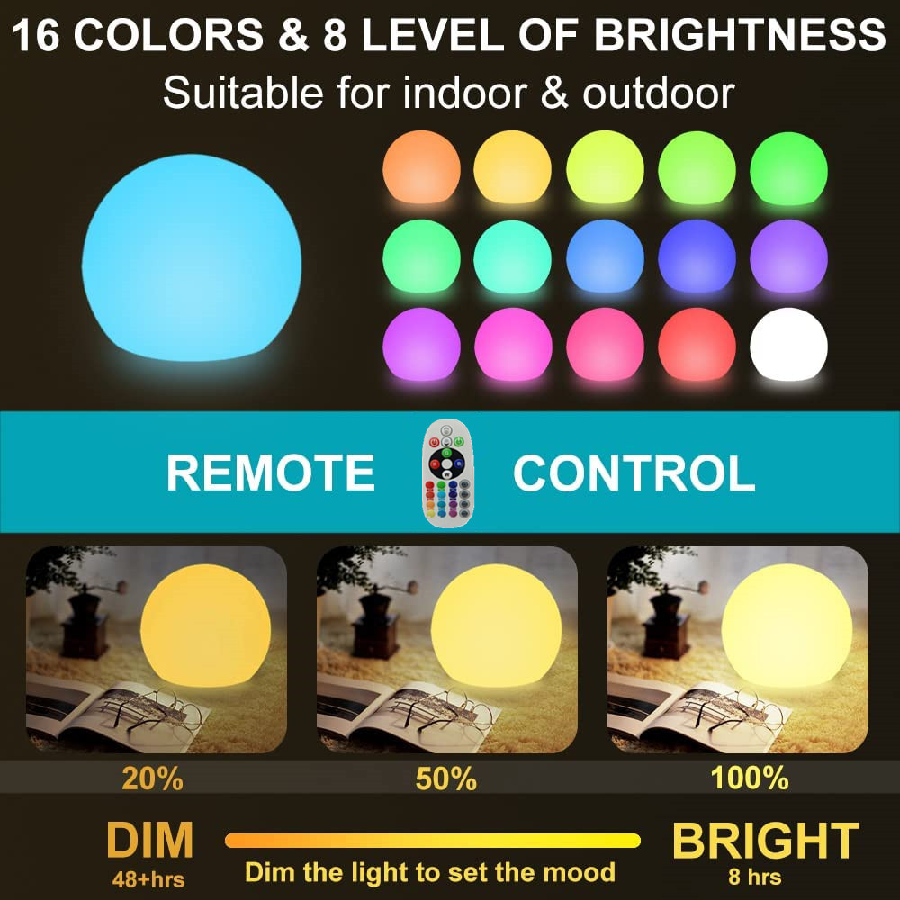 充電式LEDグローイングボールライト、子供、大人用、屋外グロ - Outdoor Lighting Effects のレビューと価格