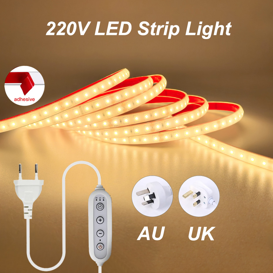 AC220V対応、粘着式LEDテープライト、IP65防水、柔 - Outdoor Lighting Uk のレビューと価格