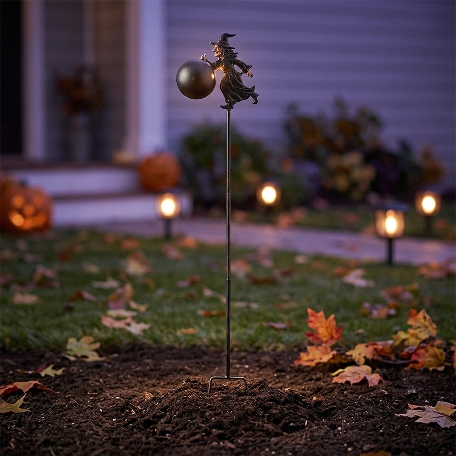 ハロウィーンの魔女鍋をモチーフにしたガーデンライト。屋外の玄 - Outdoor Lighting Pathway のレビューと価格