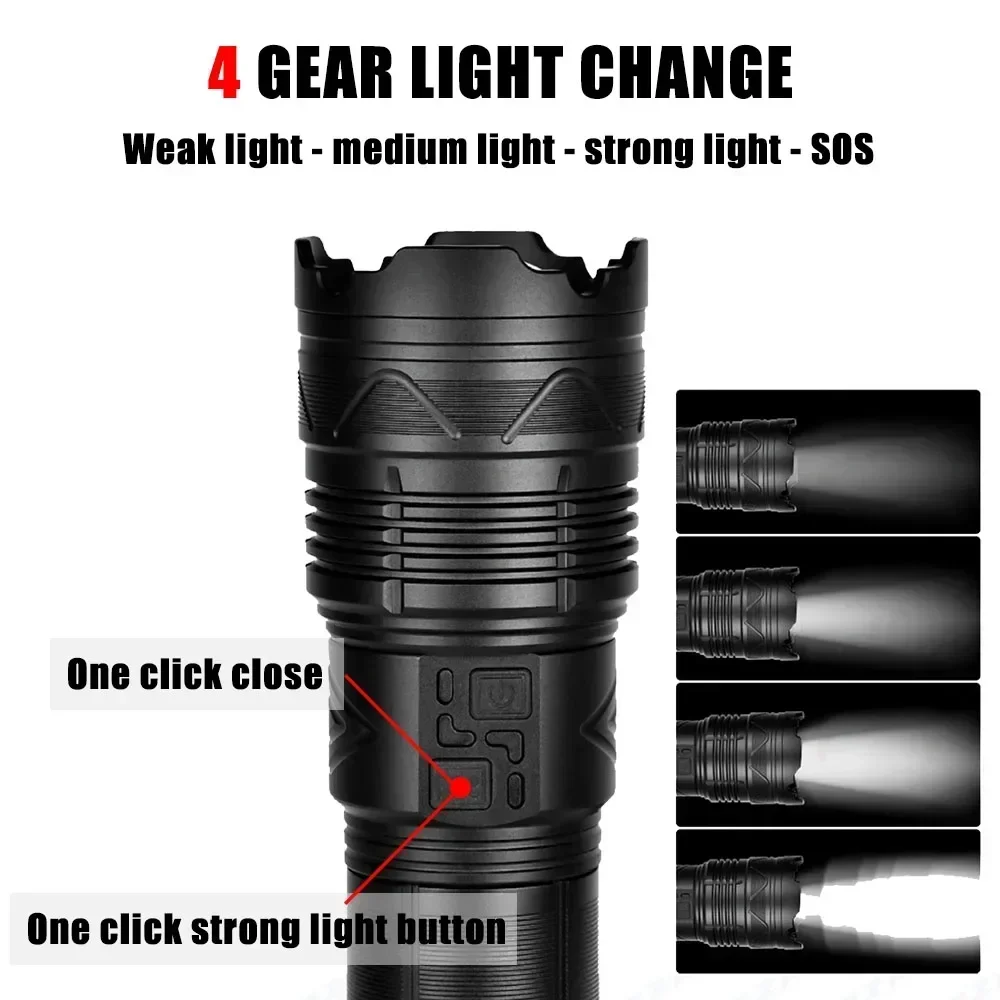 99000000LM 超高輝度 LED 懐中電灯 100W  - Outdoor Lighting Black のレビューと価格