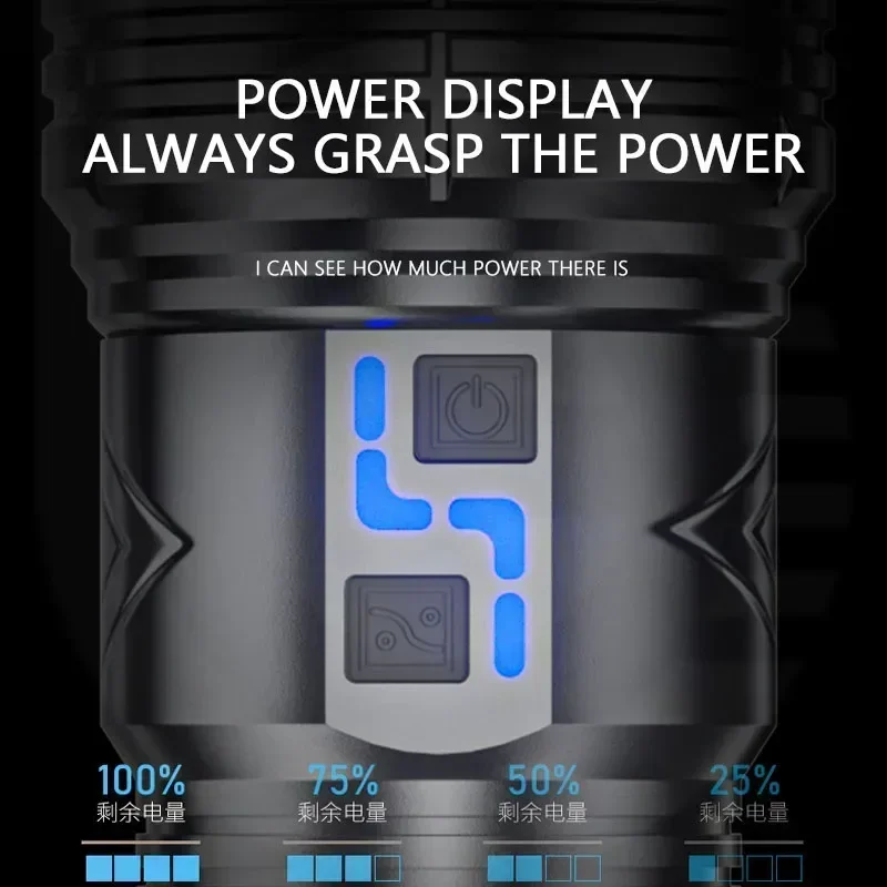 99000000LM 超高輝度 LED 懐中電灯 100W  - Outdoor Lighting Black のレビューと価格