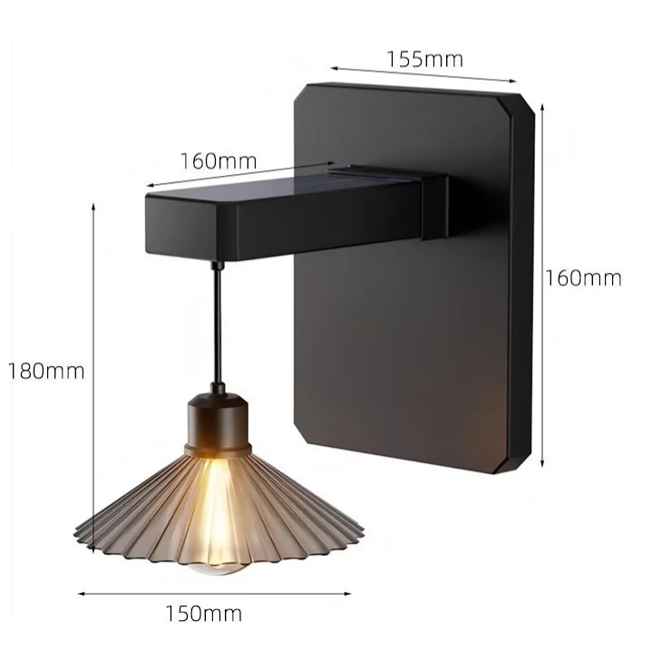 ソーラー式屋外壁掛けランプ、レトロなデザイン、影を落とすライ - Outdoor Lighting Waterproof のレビューと価格