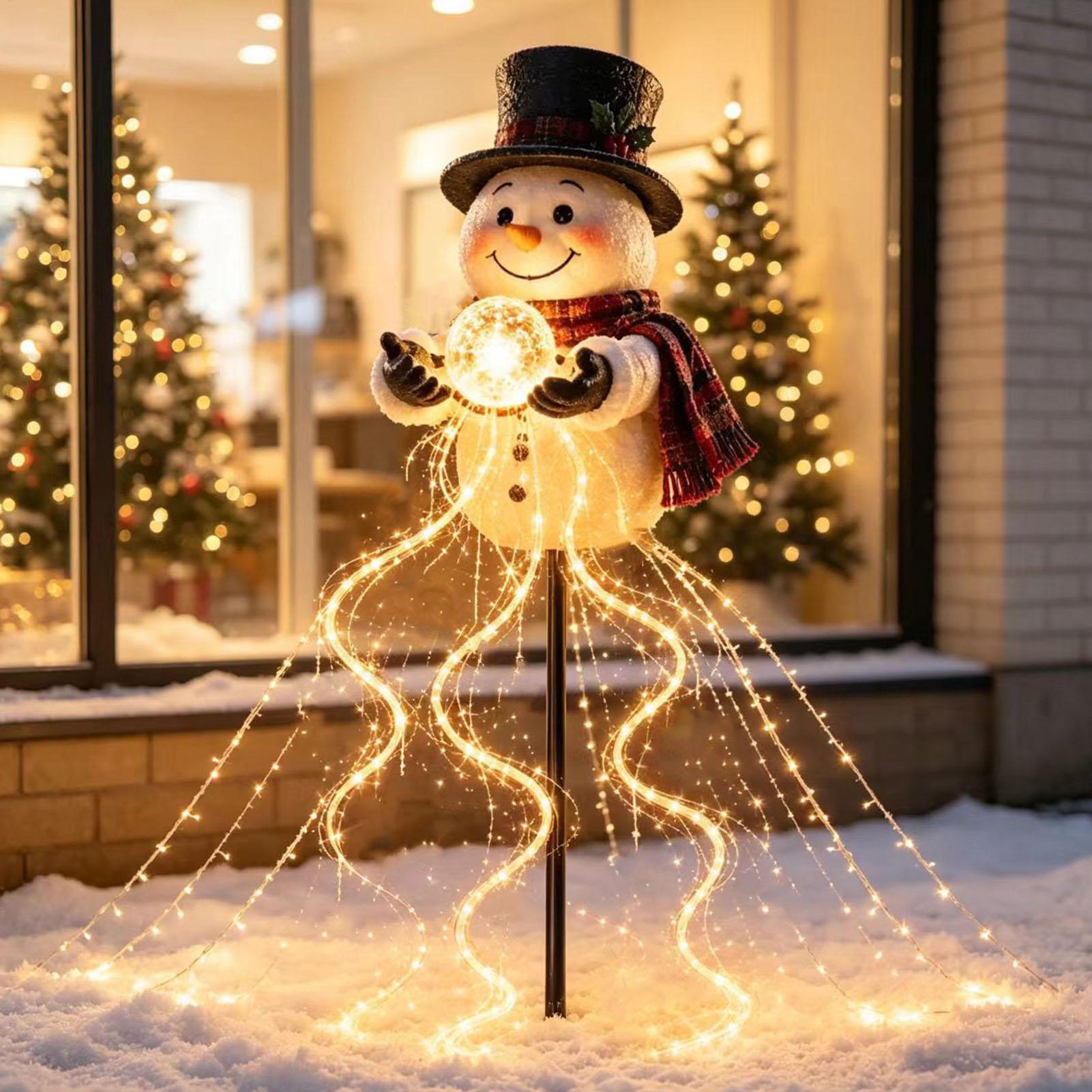 クリスマス用パスウェイライト、ソーラー式スノーマン型ガーデン - Outdoor Lighting Pathway のレビューと価格