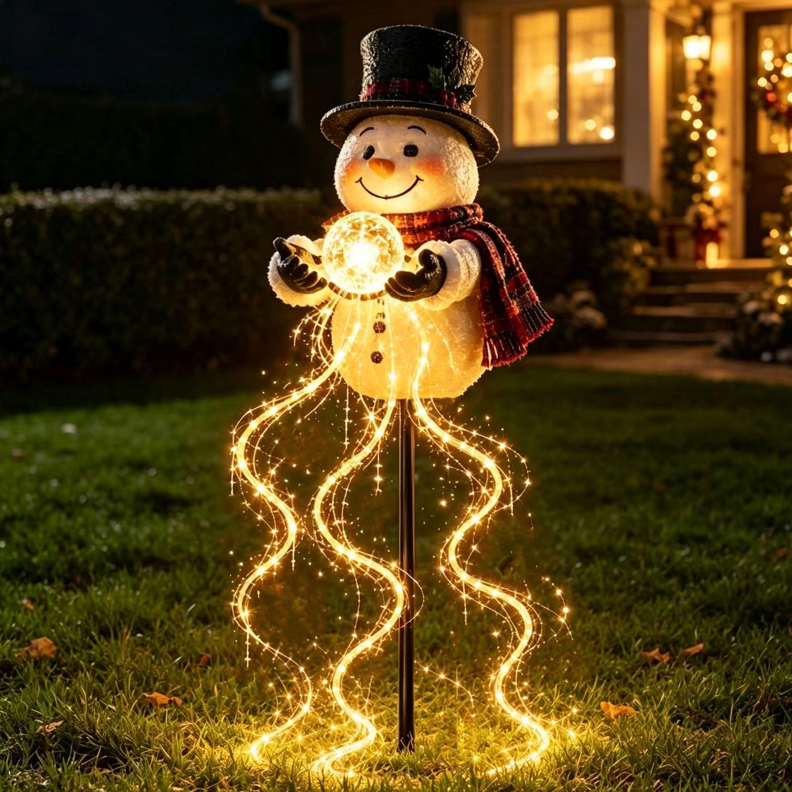 クリスマス用パスウェイライト、ソーラー式スノーマン型ガーデン - Outdoor Lighting Pathway のレビューと価格