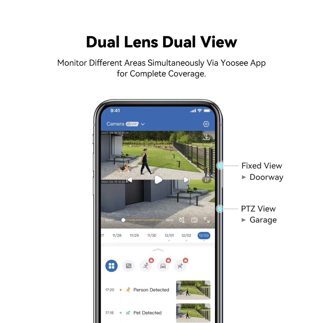 YOOSEE 4G LTE対応、デュアルレンズ搭載の屋外用セ - Outdoor Lighting Track のレビューと価格