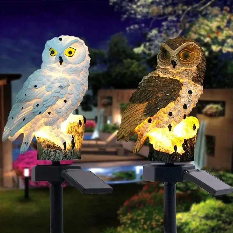 ソーラーフクロウ像ガーデンライトLED防水屋外装飾、庭やパテ - Outdoor Lighting Effects のレビューと価格