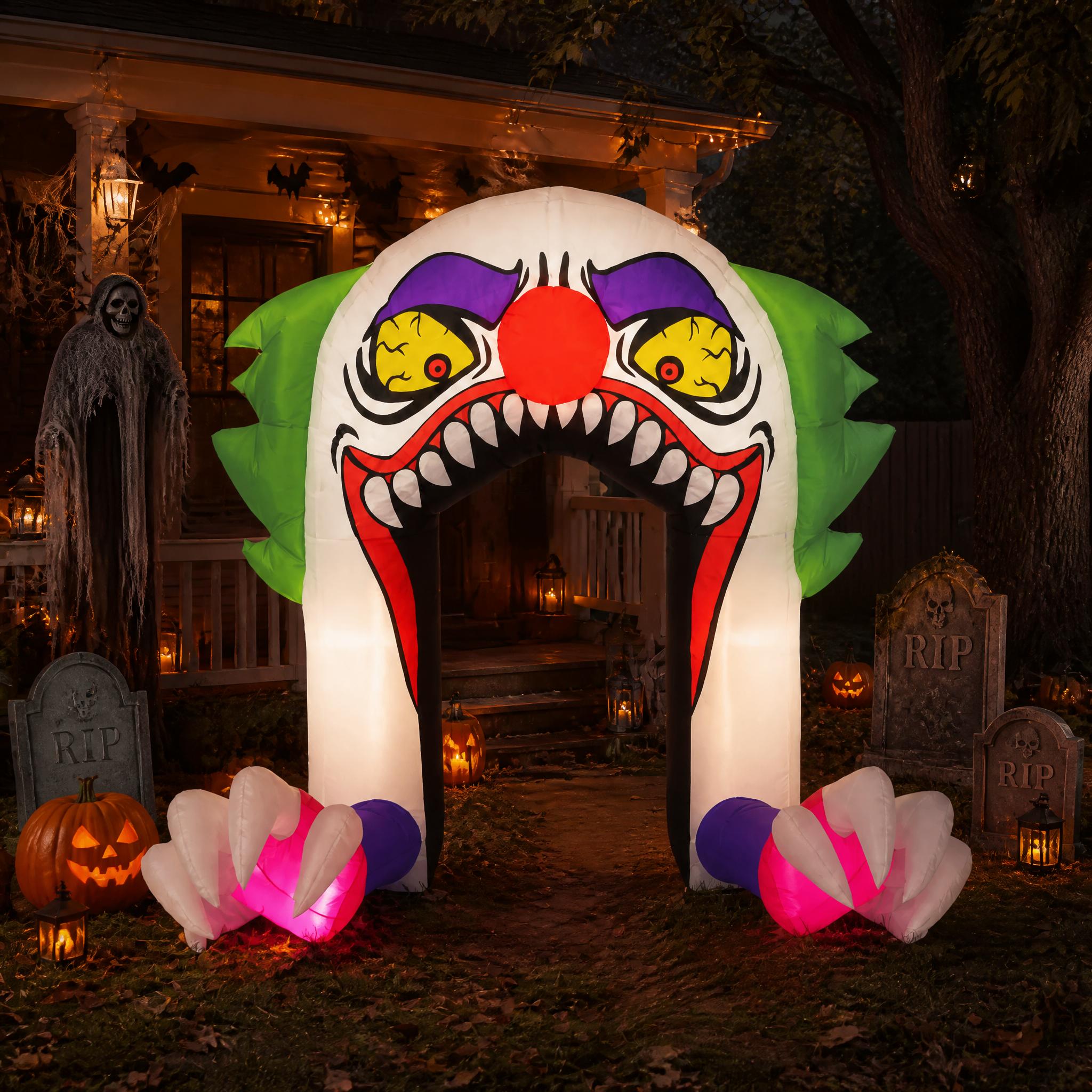 LEDライトと牙が付いた、高さ約1.8メートルのハロウィーン - Outdoor Lighting Effects のレビューと価格