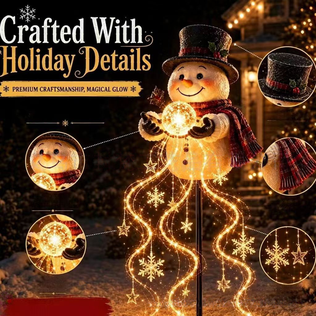 光るクリスマススノーマンの装飾品。屋外、庭、ガーデン、ホリデ - Outdoor Lighting Effects のレビューと価格